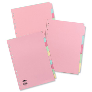 Concord Commercial Subject Dividers Extra Wide 10-Part A4 Assorted Ref 51599