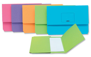 Concord Bright Wallet Manilla 290gsm Capacity 38mm Foolscap Assorted Ref 55091/550 [Pack 25]
