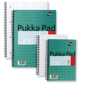 Pukka Pad Jotta Notebook Wirebound Perforated Ruled 4-Hole 80gsm 200pp A4 Metallic Ref JM018 [Pack 3]
