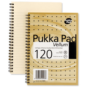 Pukka Pad Vellum Notebook Wirebound Perforated Ruled Margin 80gsm 120pp A4 Vellum Ref VJM/1 [Pack 3]