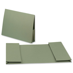 Guildhall Legal Wallet Double Pocket Manilla 315gsm 2x35mm Foolscap Green Ref 214-GRNZ [Pack 25]