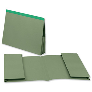 Guildhall Legal Wallet Double 35mm Pocket Reinforced Manilla 315gsm Foolscap Green Ref 218-GRNZ [Pack 25]