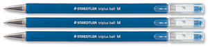 Staedtler Triplus Ball Pen Ergonomic Triangular Barrel 1.0mm Tip 0.4mm Line Blue Ref 431M3 [Pack 10]