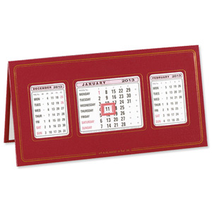 At-a-Glance 2013 Desk Calendar Gold Blocked Three Months to View Date Indicator W248xH130mm Ref 3S