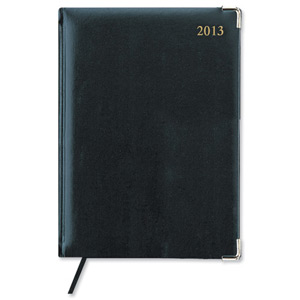 Collins 2013 Classic Desk Diary Manager Week to View Appointments Hourly W190xH260mm Black Ref 1210VBLK