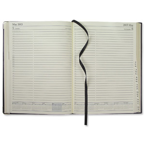 Collins 2013 Classic Desk Diary Day to Page Appointments Half-Hourly W148xH210mm A5 Black Ref 1250V