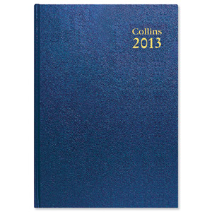 Collins 2013 Desk Diary Day to Page Current and Forward Year Planners W210xH297mm A4 Blue Ref 44BLU