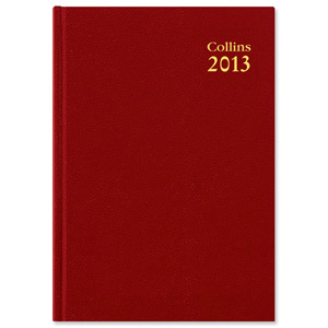 Collins 2013 Desk Diary Day to Page Current and Forward Year Planners W210xH297mm A4 Red Ref 44RED