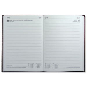 Collins 2013 Royal Diary Leathergrain Day to Page W148xH210mm A5 Black Ref 52BLK