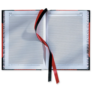 Collins 2013 Big Diary 2 Pages per Day Spring Loaded Spine W210xH297mm A4 Red / Black Ref 42RED