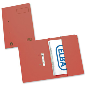 Elba Stratford Transfer Spring File Recycled Pocket 315gsm 32mm Foolscap Red Ref 100090278 [Pack 25]