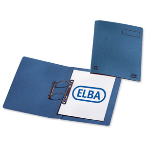 Elba Heavyweight Spring File Manilla 380gsm Foolscap Blue Ref 100092099 [Pack 25]