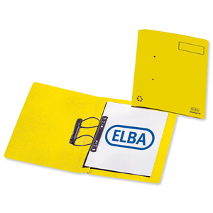 Elba Heavyweight Spring File Manilla 380gsm Foolscap Yellow Ref 100092102 [Pack 25]