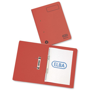 Elba Spirosort Transfer Spring File Recycled 315gsm 35mm Foolscap Red Ref 100090288 [Pack 25]