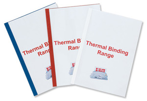 GBC Thermal Binding Covers 3mm Front PVC Clear Back Leathergrain A4 Red Ref 451218 [Pack 100]