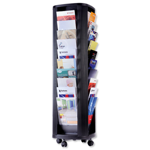 Literature Display Carousel Mobile 40x23mm A4 Pockets Black