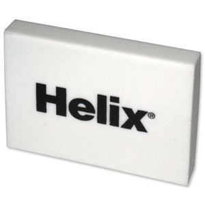 Helix Pencil Eraser for HB and Softer Grades 56x40x10mm White Ref Y91040 [Pack 10]