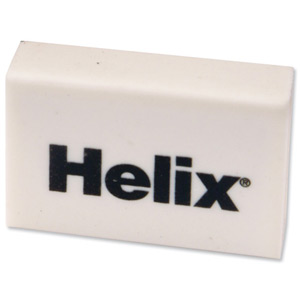 Helix Economy Pencil Eraser for HB and Softer Grades 41x20x13mm White Ref Y92040 [Pack 20]