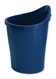 Rexel Agenda 2 Waste Bin Elliptical with Handle on Rear 18 Litres W413xD330xH457mm Blue Ref 2101035