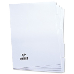 Elba Card Divider Unpunched 5-Part A4 White Ref 400004815 [Pack 50]