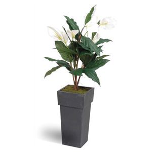 Stewart Superior Artificial Plant in Tall Metal Pot H1200mm Peace Lily Ref 9900201