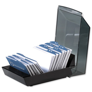 Rolodex Card Tray Index Capacity 100 Cards 67x102mm Black Ref S0793430