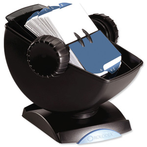 Rolodex Rotary Business Card File Capacity 500 Cards 57x102mm Black Ref S0793820