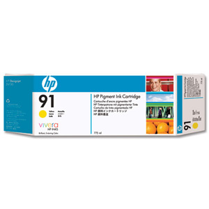 Hewlett Packard [HP] No. 91 Inkjet Cartridge Vivera Ink 775 ml Yellow Ref C9469A