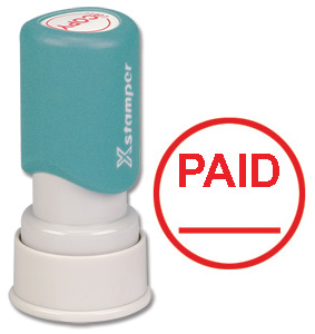 Xstamper Circular Word Stamp Pre-inked Reinkable - Paid - Diameter 22mm Ref X11415