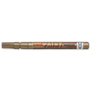 uni Paint Marker Bullet Tip Needlepoint PX203 Line Width 0.8mm Gold Ref 9001990 [Pack 12]
