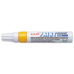 uni Paint Marker Chisel Tip Broad Point PX30 Line Width 4.0-8.5mm Yellow Ref 9001986 [Pack 6]