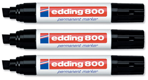Edding 800 Permanent Marker Chisel Tip 4-12mm Line Black Ref 800/5-001 [Pack 5]