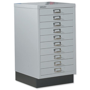 Bisley Multidrawer Cabinet Non-locking 10-Drawer each H51mm W349xD460xH670mm Goose Grey Ref BA3/10