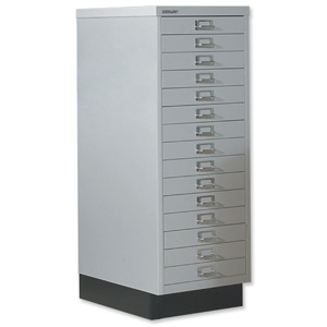 Bisley Multidrawer Cabinet Non-locking 15-Drawer each H51mm W349xD460xH940mm Goose Grey Ref BA3/15