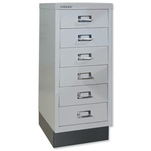 Bisley Multidrawer Cabinet Non-locking 6-Drawer each H87mm W279xD408xH670mm Goose Grey Ref 29/6