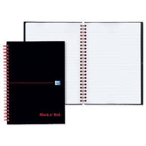 Black n Red Book Wirebound 90gsm Ruled and Perforated 140pp A6 Ref 100080448 [Pack 5]