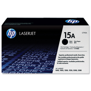 Hewlett Packard [HP] No. 15A Laser Toner Cartridge Page Life 2500pp Black Ref C7115A Ident: 814H