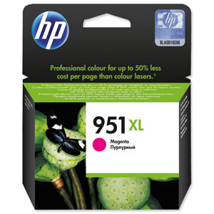 Hewlett Packard [HP] No. 951XL Inkjet Cartridge High Capacity Page Life 1300pp Magenta Ref CN047AE-BGX Ident: 698A