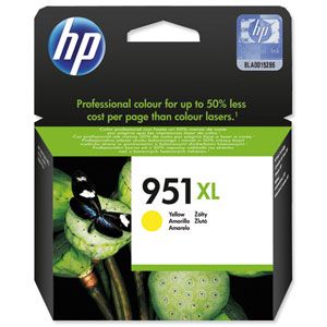Hewlett Packard [HP] No. 951XL Inkjet Cartridge High Capacity Page Life 1300pp Yellow Ref CN048AE-BGX Ident: 698A