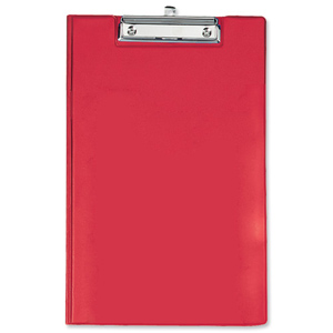 Clipboard Fold Over with Pocket and Pen Holder Foolscap Red