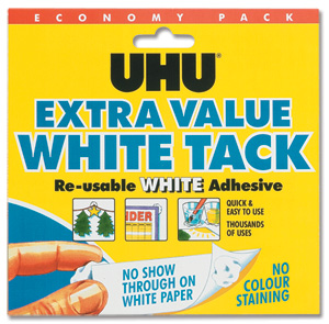 UHU White Tack Mastic Adhesive Non-staining Economy Size Ref 043511