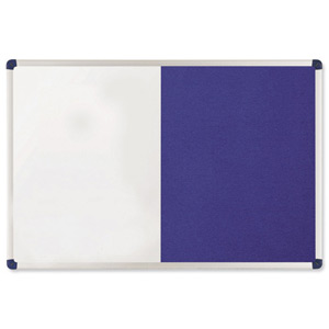 Nobo Classic Combination Board Magnetic Drywipe and Felt W900xH600mm Blue Ref 1902257