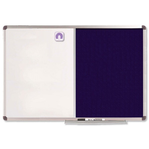 Nobo Classic Combination Board Magnetic Drywipe and Felt W1200xH900mm Blue Ref 1902258