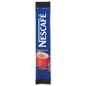 Nescafe Original Instant Coffee Granules Decaffeinated Stick Sachets Ref 5219617 [Pack 200]