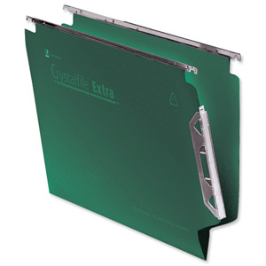 Rexel Crystalfile Extra Lateral File Polypropylene V-base 15mm W330mm Green Ref 300121 [Pack 25]