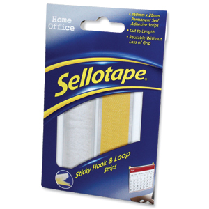 Sellotape Sticky Hook and Loop Strips in a Wallet 20x450mm Ref 1445183
