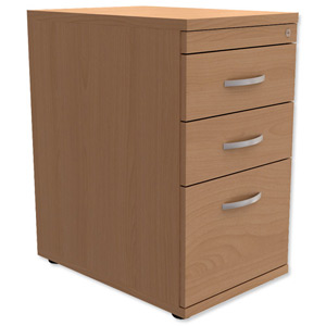 Trexus Filing Pedestal Desk High Soft Close 3 Drawers W400xD600xH725mm Beech