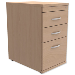 Trexus Filing Pedestal Desk High Soft Close 3 Drawers W400xD600xH725mm Maple