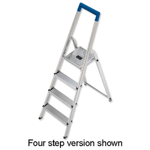 Folding Aluminium Ladder 3 Non Slip Ribbed Steps 3.3kg
