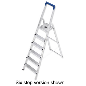 Folding Aluminium Ladder 7 Non Slip Ribbed Steps 6.3kg